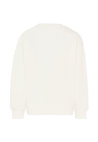 Witte sweatshirt met ronde hals, lange mouwen, ribgebreide manchetten en zoom, met een gladde textuur en zachte stof voor comfort. Geen zichtbare logo's.