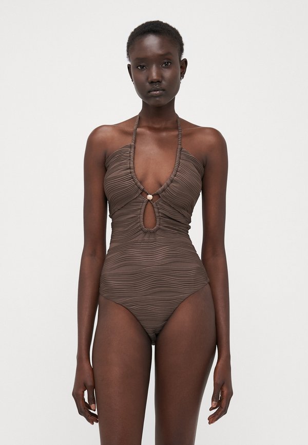 IDALIA BANDEAU CUT OUT SWIMSUIT - Swimsuit - chocolate