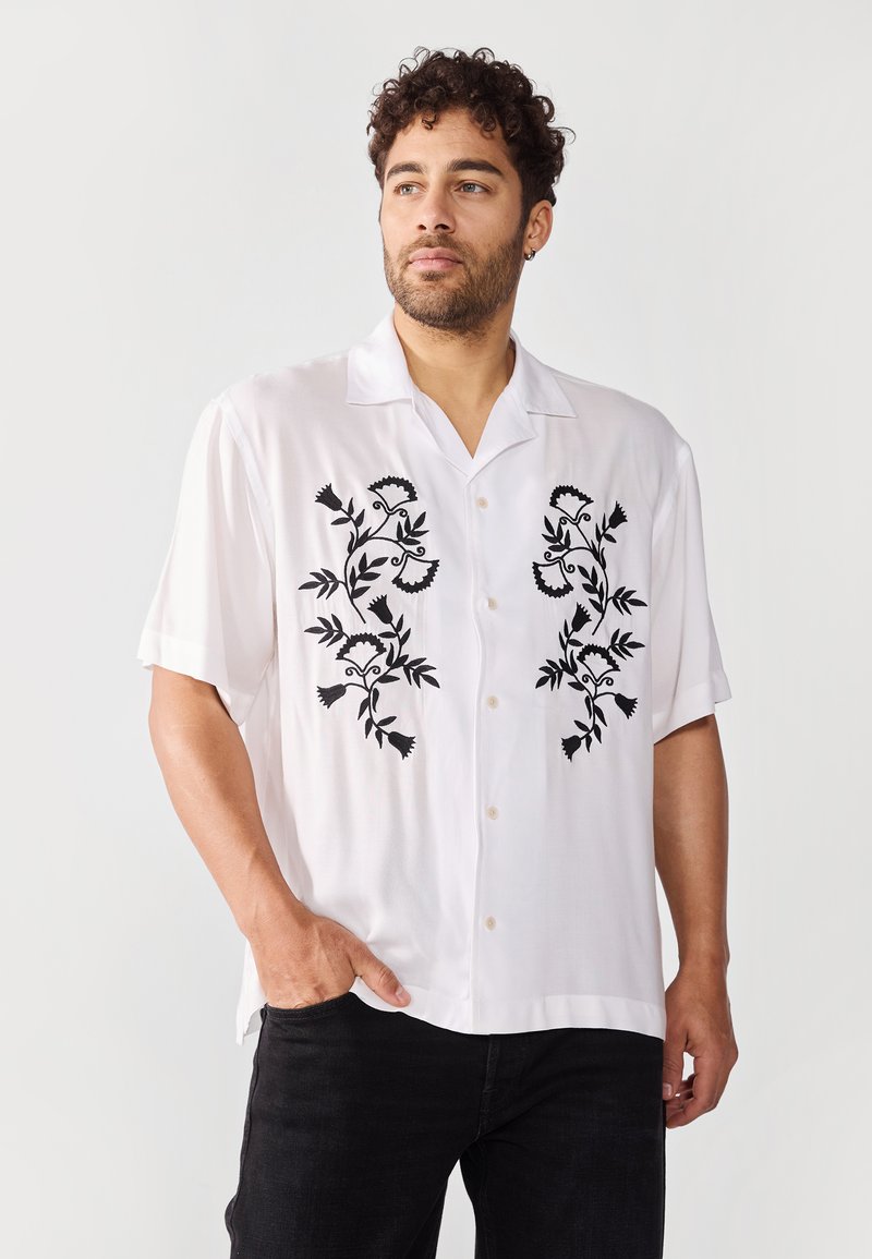 Pier One EMBROIDERED SHIRT - Majica - white