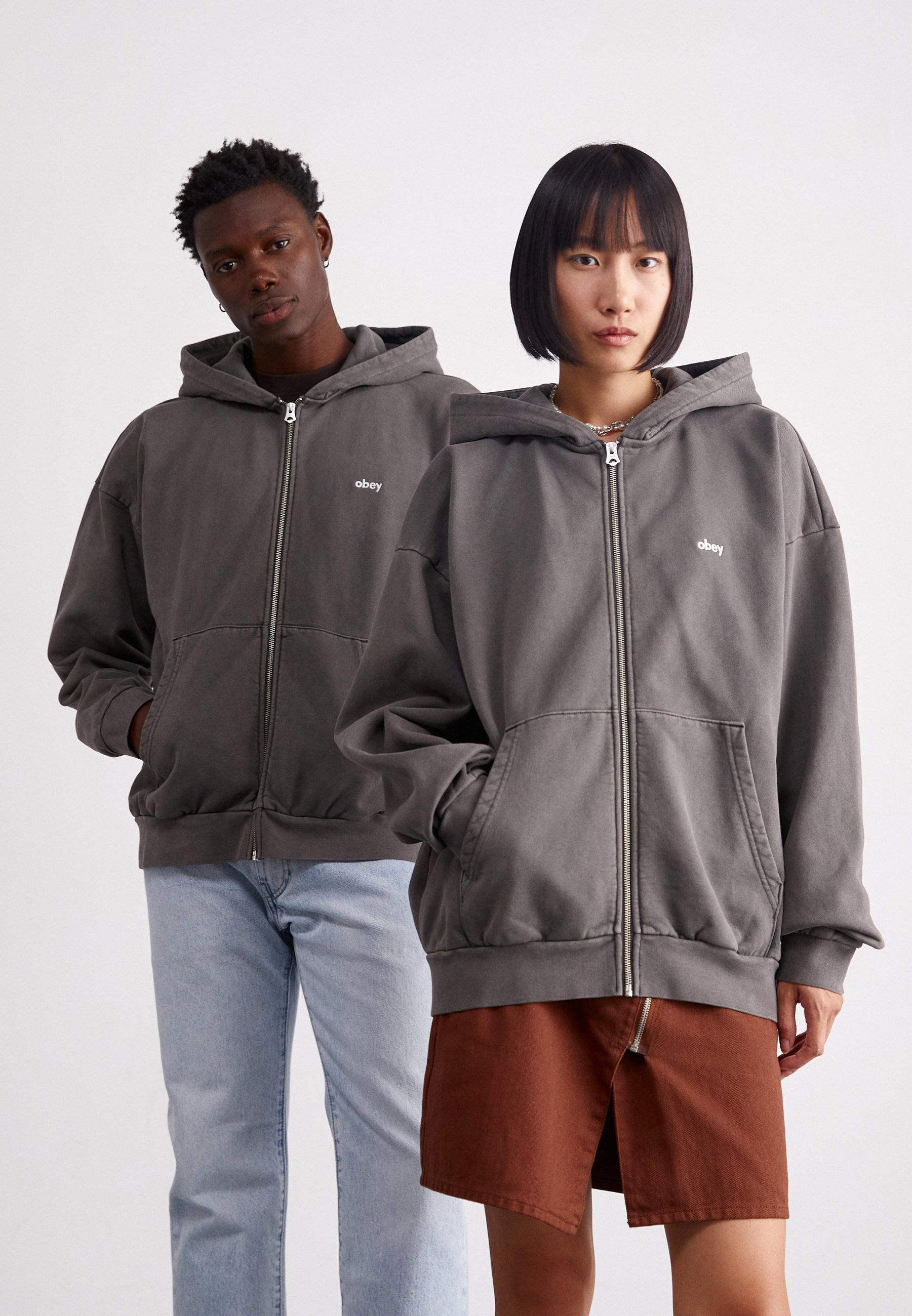 Obey Clothing LOWERCASE ZIP HOOD UNISEX - Kapuzenpullover 