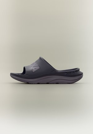 HOKA, ORA ATHLETIC SLIDE - Сандали с Т-образна каишка - squid ink/purple fog