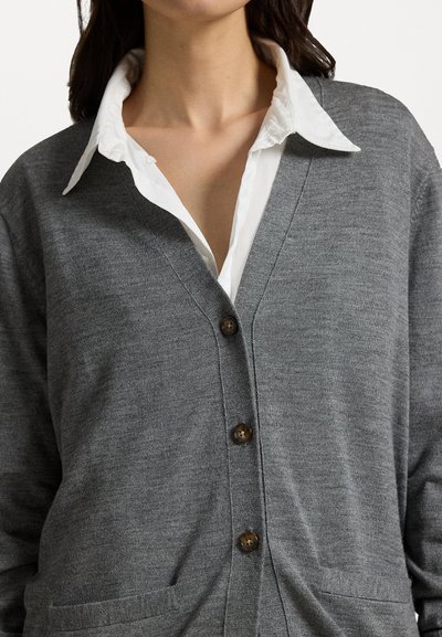 Polo Ralph Lauren WOOL LONG CARDIGAN - Adīta jaka - heather grey