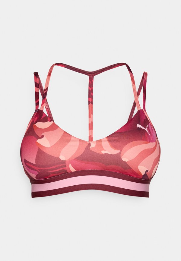 FLORAL RIBBON STRAPPY BRA LOW - Light support sports bra - ruby shimmer3