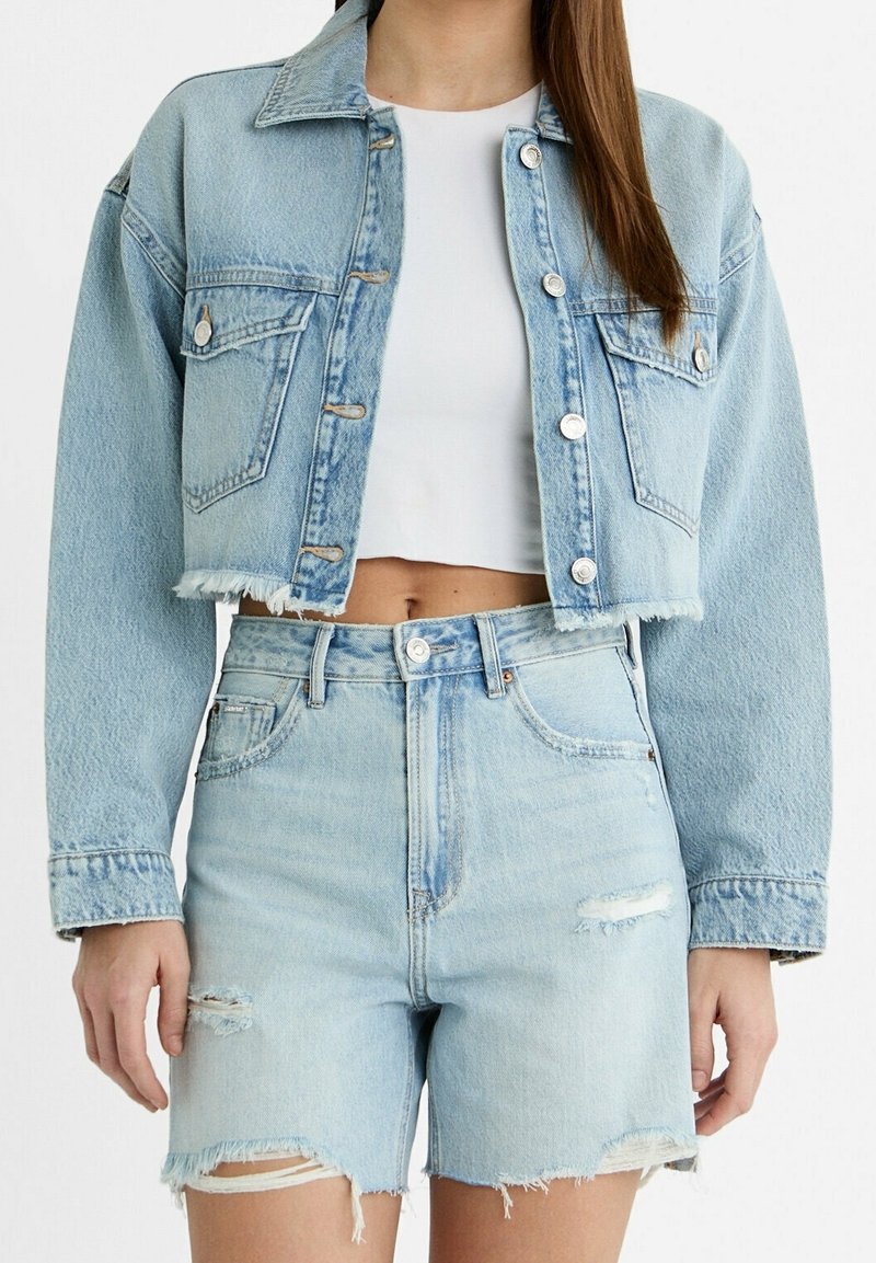 Stradivarius Chaqueta vaquera - light blue