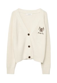 EMBROIDERED WITH BUTTONS - Kardigán - white