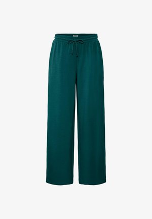 Teal, levelegga joggbeanz med mjukt tyg. Har resårmidja med snörning för justerbar passform. Slät textur.
