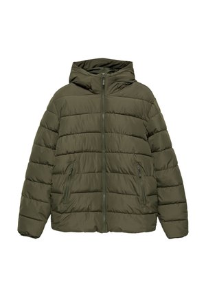 PULL&BEAR, HOODED - PUFFER JACKET - Veste d'hiver - khaki