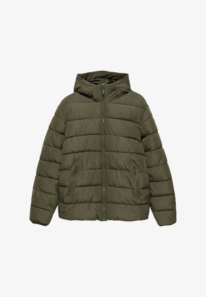 PULL&BEAR, HOODED - PUFFER JACKET - Veste d'hiver - khaki