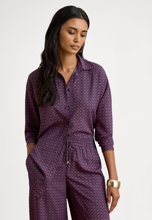 RELAXED FIT FOULARD-PRINT CREPE SHIRT - Paitapusero - dark blue/violet