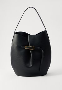 BELTED BUCKET BAG LARGE - Kézitáska - black