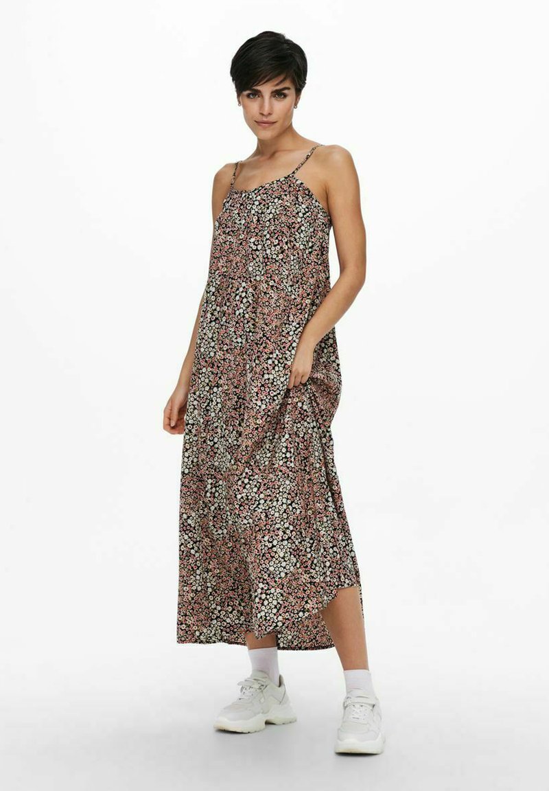 Damen Freizeitkleider | ONLY Maxikleid black/grau - ZT29849 Damen Freizeitkleider | ONLY Maxikleid black/grau - ZT29849