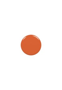 Un campione di vernice arancione lucido e vibrante, di forma rotonda, su uno sfondo bianco, che mette in risalto una texture liscia e un colore uniforme.