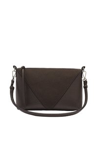 Brązowa torebka typu crossbody z syntetycznej skóry z zamkiem błyskawicznym. Posiada diagonalne szwy oraz odpinany pasek dla większej wszechstronności.