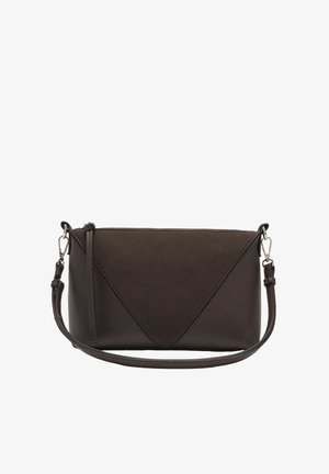 Brązowa torebka typu crossbody z syntetycznej skóry z zamkiem błyskawicznym. Posiada diagonalne szwy oraz odpinany pasek dla większej wszechstronności.