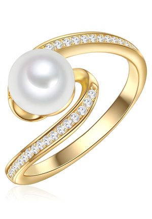 Valero Pearls SÜSSWASSER ZUCHTPERLE ZIRKONIA - Ring - gelbgold