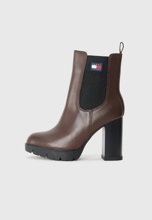 Tommy Jeans High heeled ankle boots - dark mocha