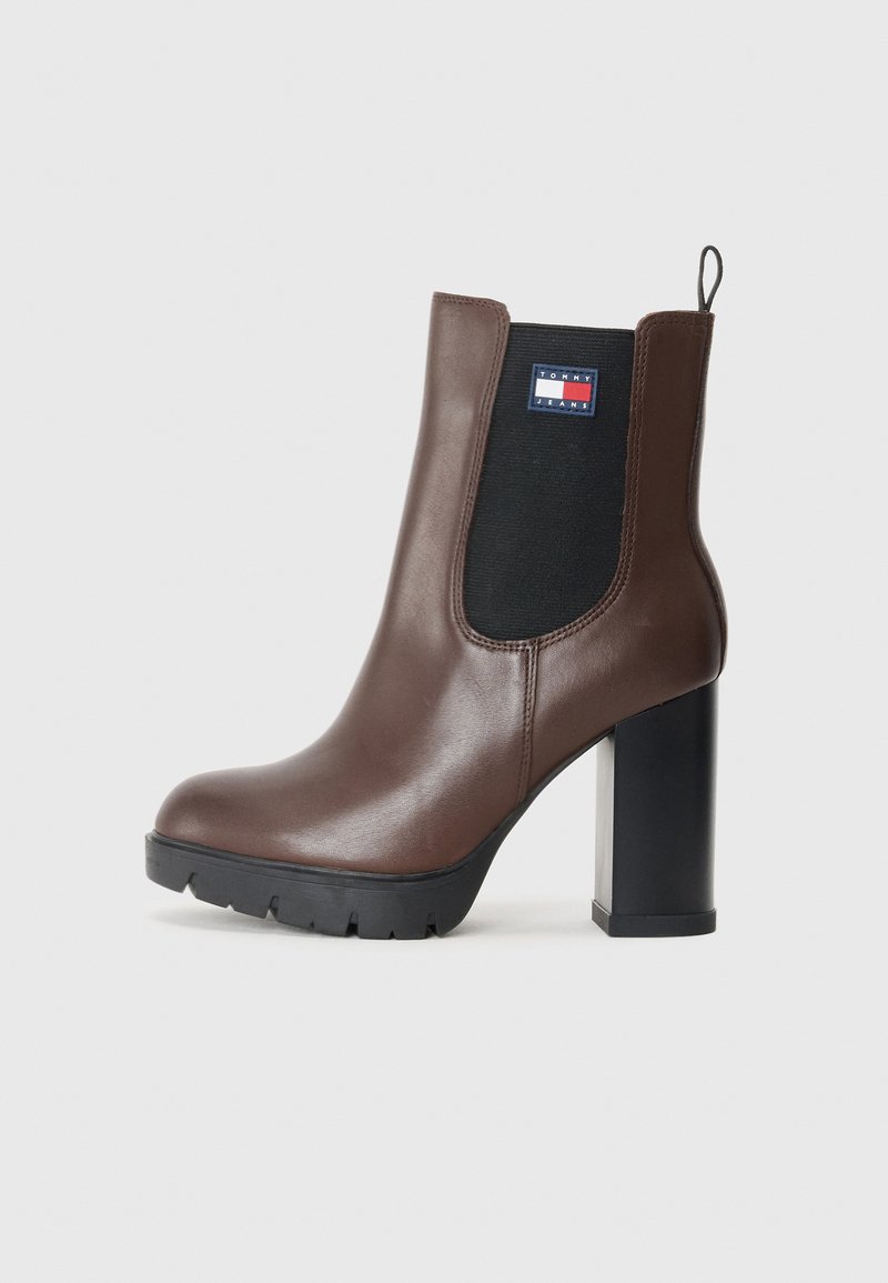 Tommy Jeans Bottines à talons hauts - dark mocha