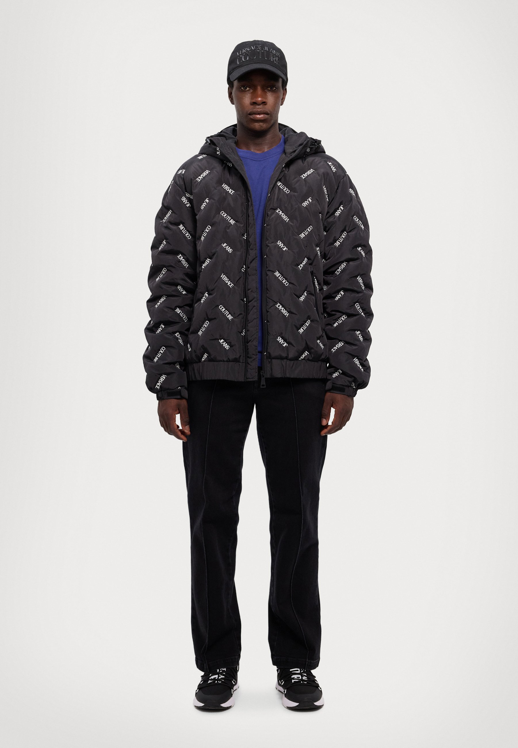 Versace Jeans Couture LOGO - Down jacket - black - Zalando.co.uk