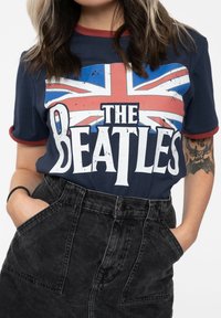 Paradiso Clothing THE BEATLES DROP T LOGO & VINTAGE FLAG RINGER - Print T-shirt - navy