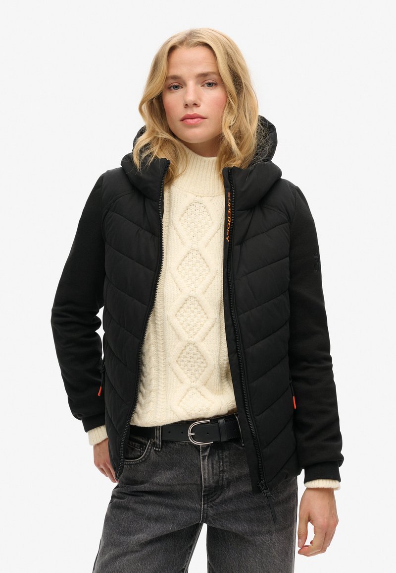 Superdry & Co HOODED STORM HYBRID PADDED - Vinterjakker - black