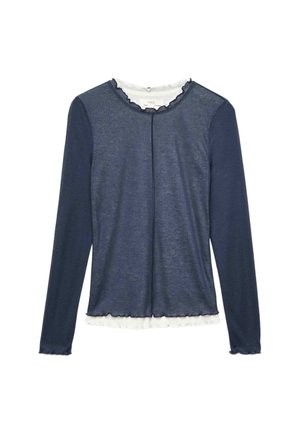 Marks & Spencer, DOUBLE LAYER LETTUCE HEM TOP. - Trui - navy mix