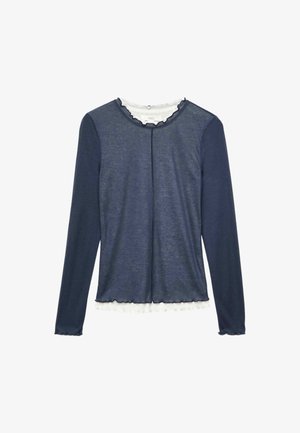 Marks & Spencer, DOUBLE LAYER LETTUCE HEM TOP. - Trui - navy mix