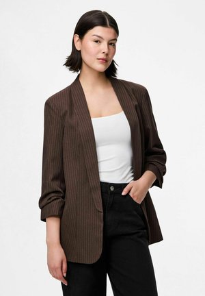 PCBOSELLA 3/4-ARM NADELSTREIFEN - Blazer - hot fudge