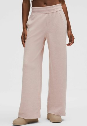 SCUBA MID-RISE WIDE-LEG WAFFLE - Pantalones deportivos - heathered mink berry
