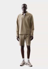 Autograph WAFFLE HALF ZIP - Poloshirt - sand