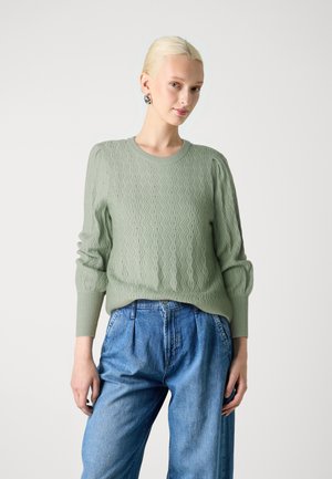 ONLKATIA STRUC PUFF ONECK - Jumper - aqua gray