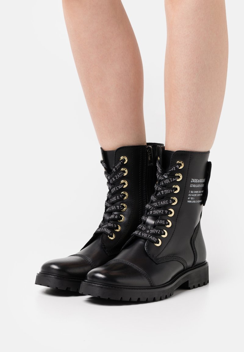 Zadig & Voltaire JOE SMOOTH Laceup ankle boots noir/black