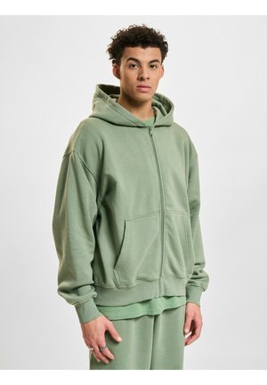 DEF ZIP HOODY - Sweat zippé - green washed