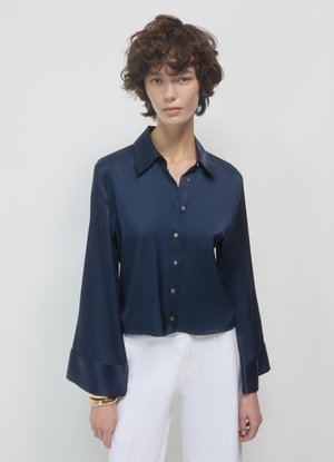 KIMONO SIMIL - Button-down blouse - blu