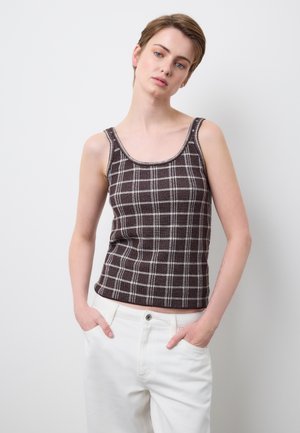 CHECKED REGULAR FIT - Top - white brown