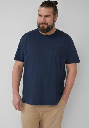 MIT GARMENT DYE UND AUFGESETZTER BRUSTTASCHE - T-Shirt basic - tiefblau