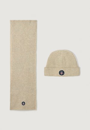 BEANIE AND SCARF MIX SET UNISEX - Šála - light beige melange
