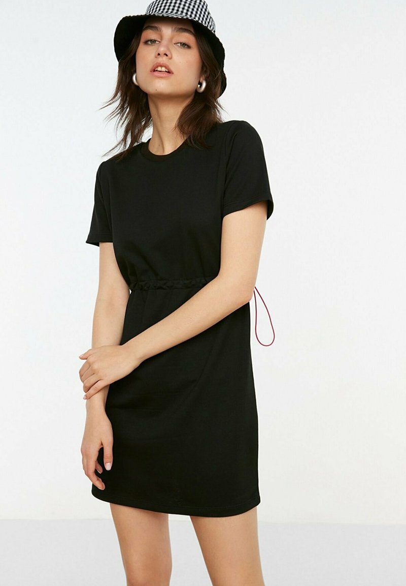 Trendyol Robe en jersey - black/noir - ZALANDO.FR
