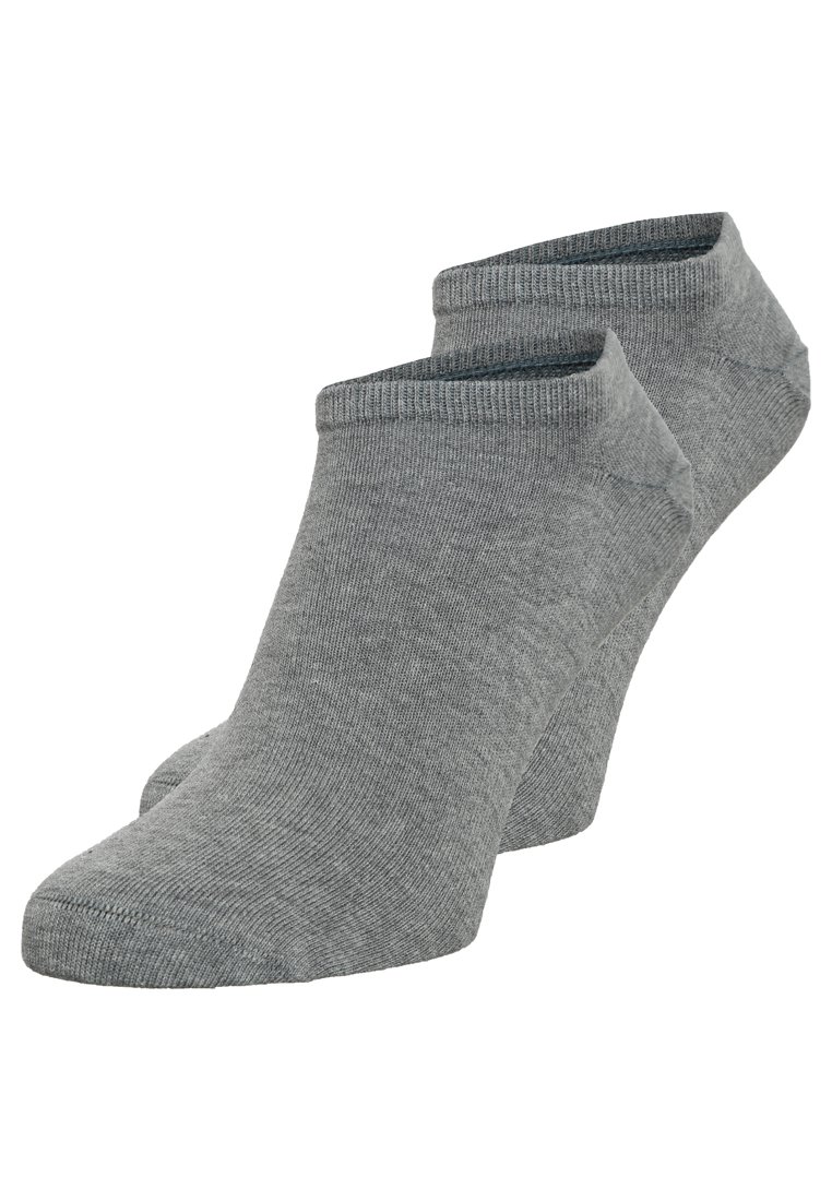 Chaussettes de cheville grises en mélange de coton, dotées d'un bord côtelé, d'une texture douce et d'un design bas pour une visibilité minimale.