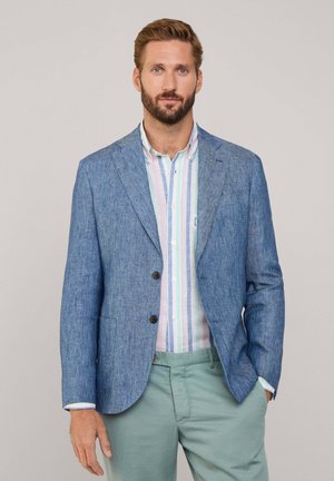 CHAMBRAY LINEN - Veste en jean - dark denim blue