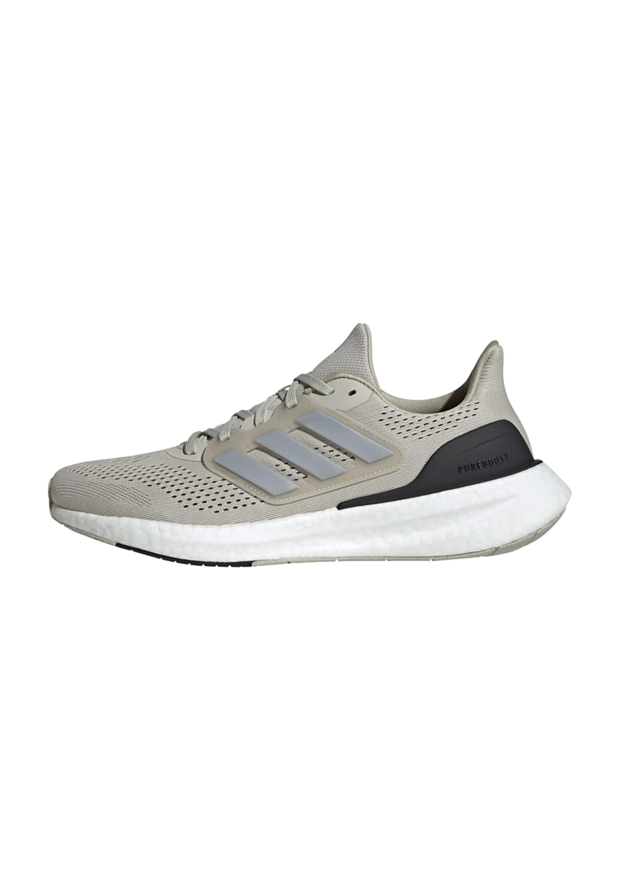 adidas Performance PUREBOOST 23 - Road running shoes - putty grey silver  metallic core black/grey - Zalando