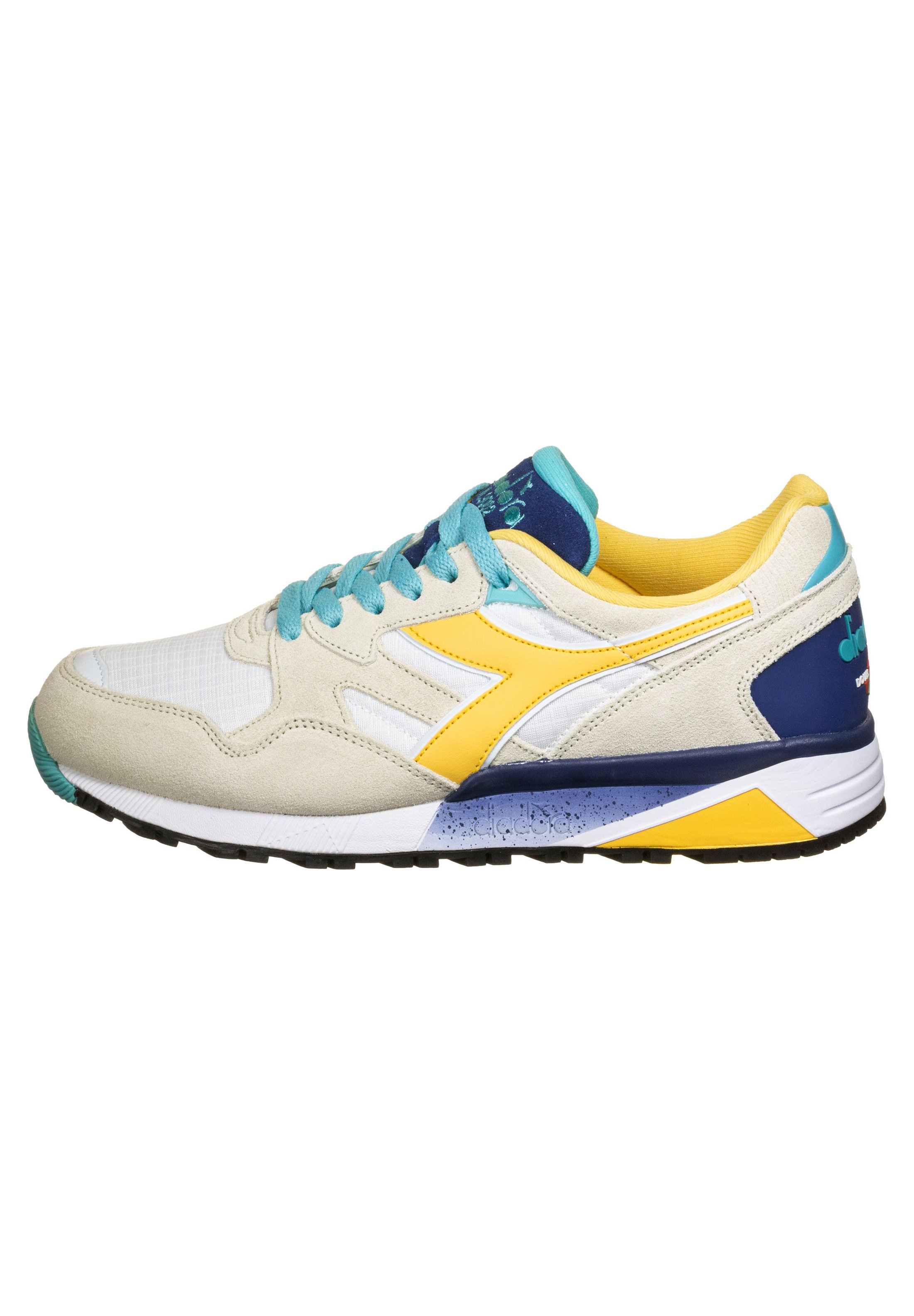 Diadora Heritage Heren Sneakers Wit geel mid sneaker | Van den Assem