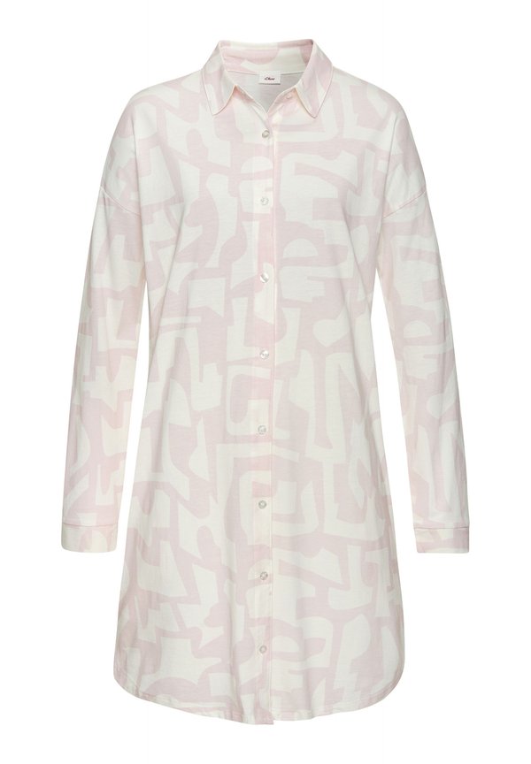 Nachthemd - rosa weiß gemustert