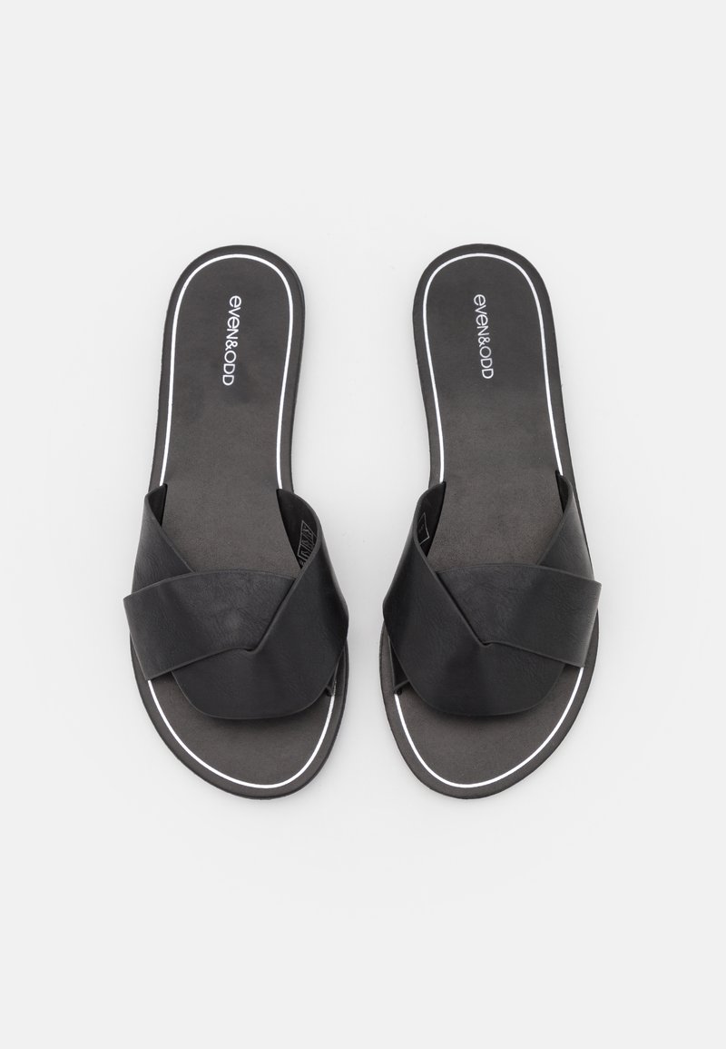 Damen Flache Pantoletten | Even&Odd Pantolette flach black/schwarz - HF10833 Damen Flache Pantoletten | Even&Odd Pantolette flach black/schwarz - HF10833