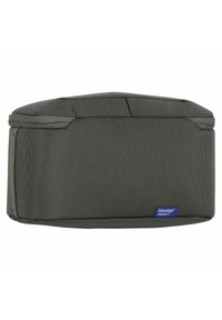 Funda blanda rectangular en color gris, fabricada en tejido texturizado; cuenta con un cierre de cremallera y una etiqueta bluesign® en el lateral.