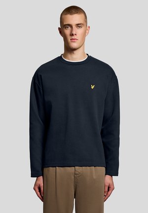 MID LAYERS RAISED JACQUARD CREW NECK - Sweatshirt - dark navy