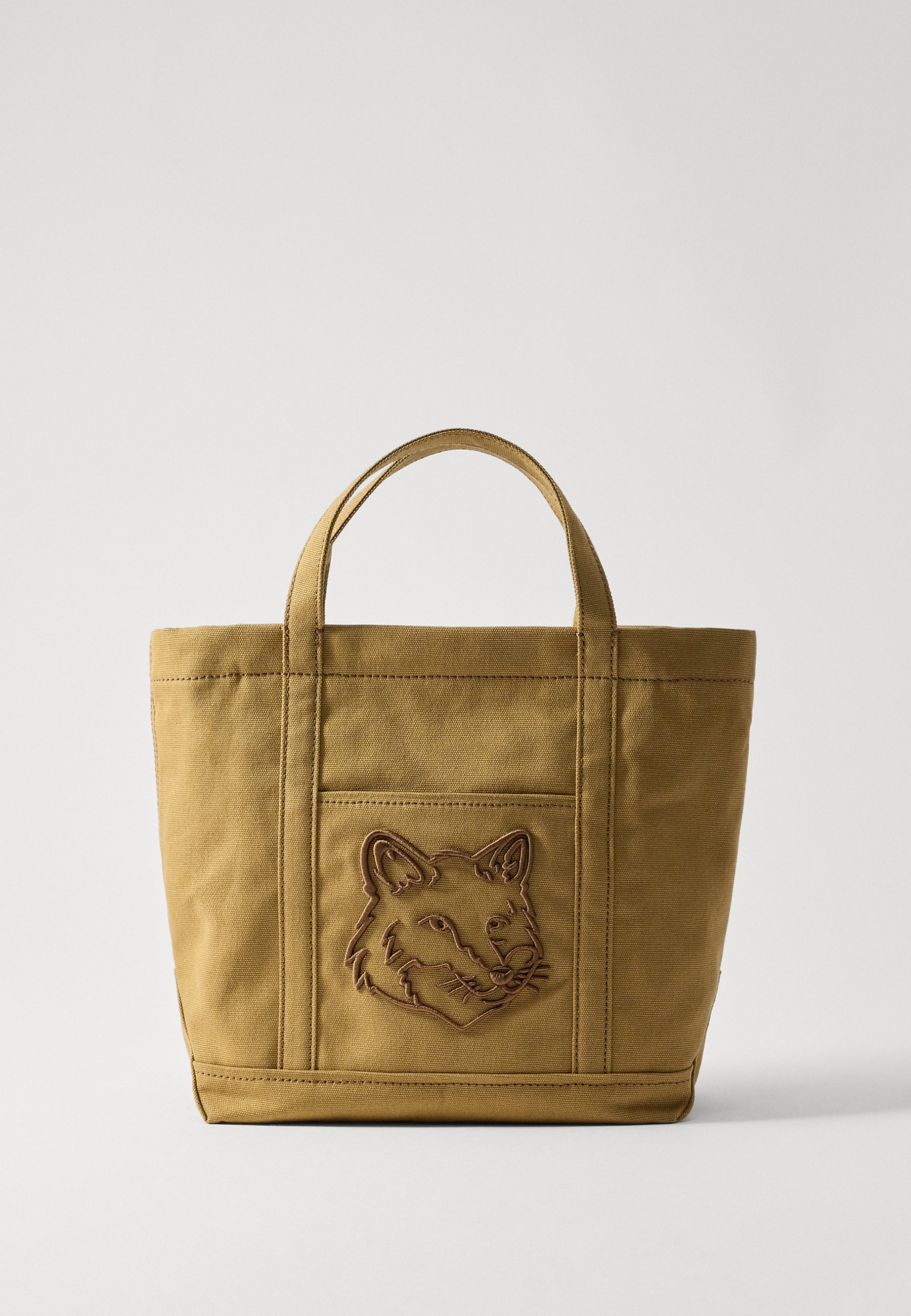 FOX HEAD SMALL TOTE ブラウン Maison Kitsuné FOX HEAD SMALL - Handbag - chesnut/brown - Zalando