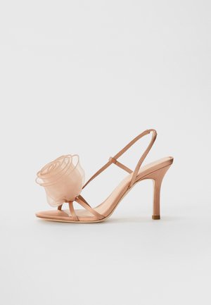 STEPH ORGANZA FLOWER - Sandale cu toc - blush
