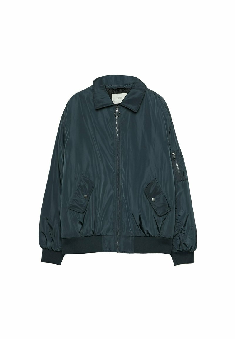 Stradivarius Bomberjacks donkergrijs