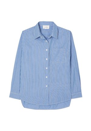 American Vintage ZATYBAY - Button-down blouse - rayures aqua