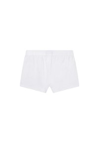 Shorts en coton blanc avec une taille élastique, présentant une texture lisse et un design simple, sans motifs ni accents.